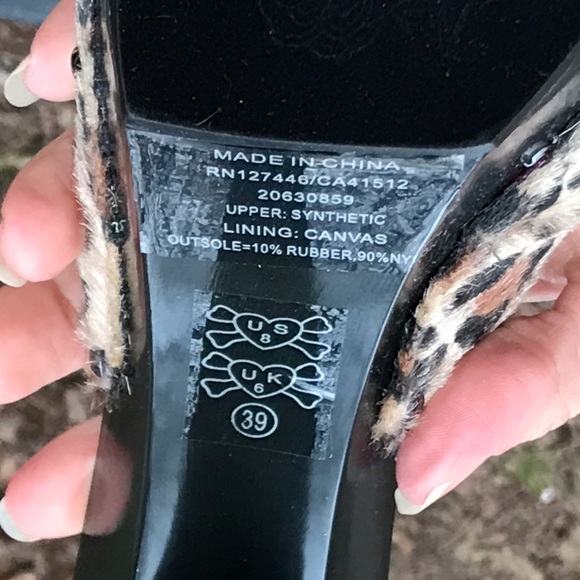 Iron Fist☀️Love Bites leopard print slingback platform heels - Picture 9 of 12